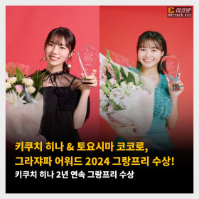 키쿠치 히나 & 토요시마 코코로, 그라쟈파 어워드 2024 그랑프리 수상! 키쿠치 히나 2년 연속 그랑프리 수상