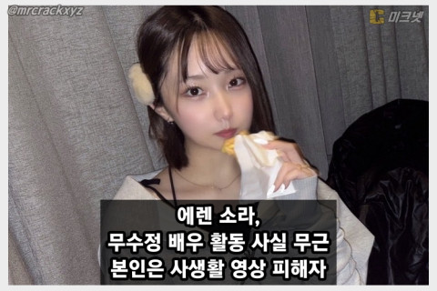 에렌 소라 입장문 발표 무수정 배우 활동 사실 아냐... 오히려 사생활 영상 피해자
