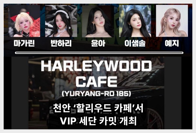 바이크 성지 천안 ‘할리우드 카페’서 VIP 세단 카밋 개최... 유명 레이싱 모델 5명 출동 - 1