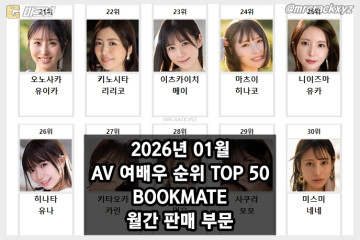 2026년 01월 AV 여배우 순위 TOP 50 - BOOKMATE 월간 판매 부문