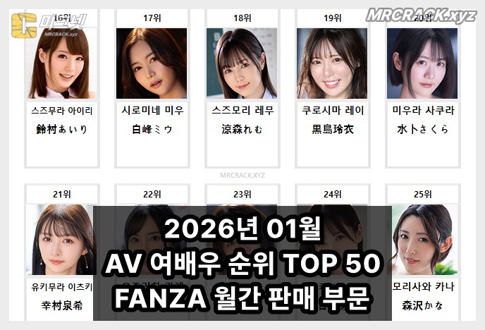 2026년 02월 AV 여배우 순위 TOP 50 - FANZA 월간 판매 부문 - 1