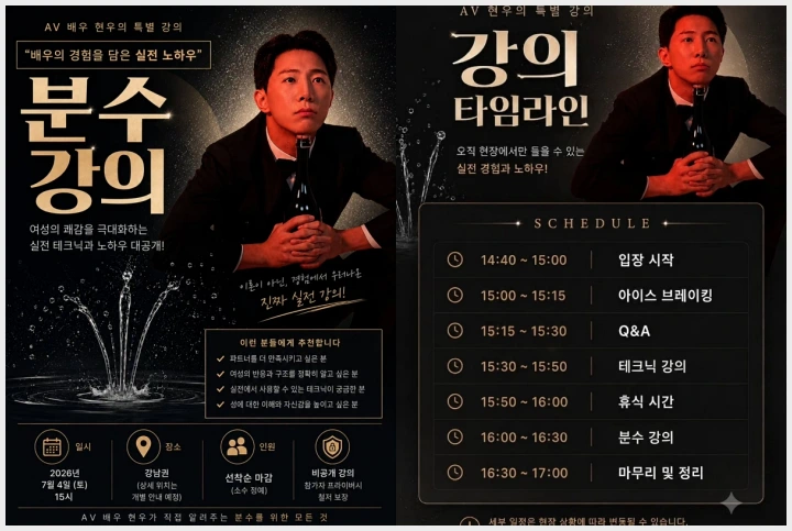 AV 배우 현우, 이색 클래스 \'분수 강의\' 비공개 강의 개최 - 1