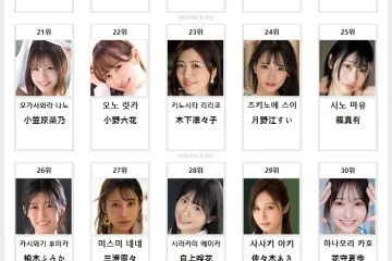2026년 09월 AV 여배우 순위 TOP 50 - BOOKMATE 월간 DVD 판매 부문